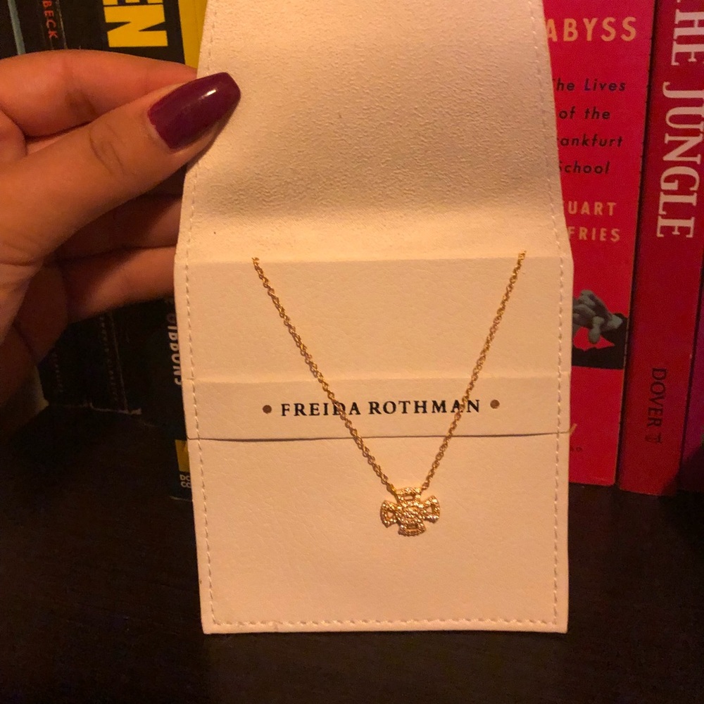 Frieda Rothman Cross Necklace, Gold plated